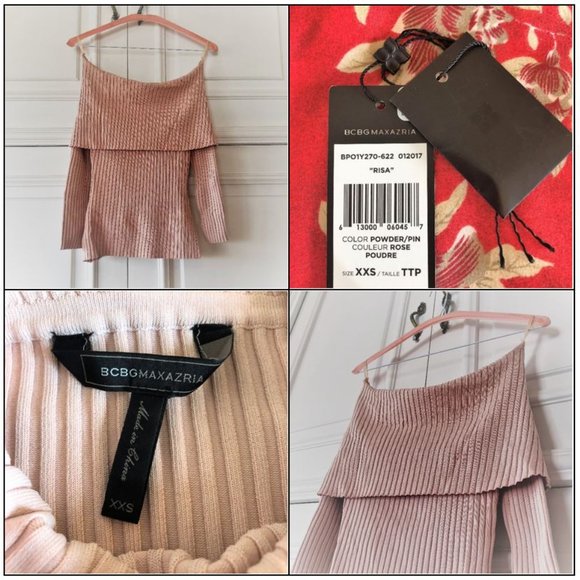 BCBGMaxAzria “Risa” Long Sleeve Off-The-Shoulder Top XXS - Picture 16 of 16